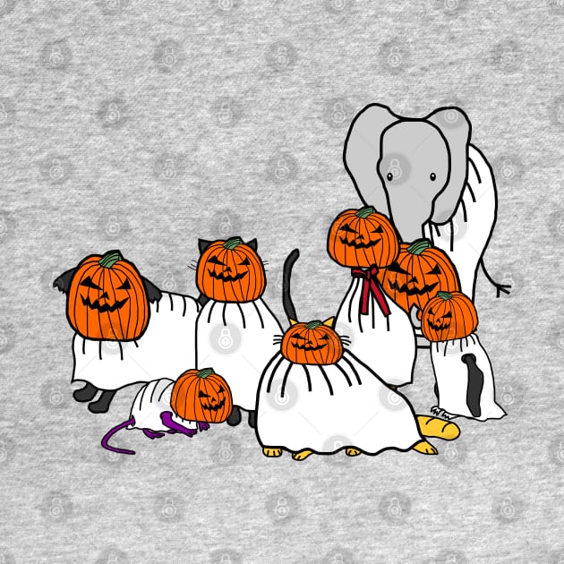 Funny Cute Animals a Halloween Horror by ellenhenryart